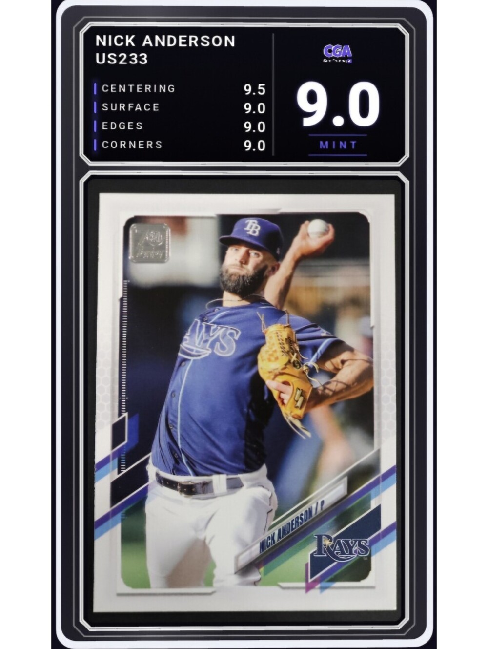 2021 Topps Update #US233 Nick Anderson Tampa Bay Rays - CGA 9.0 Digital Grade